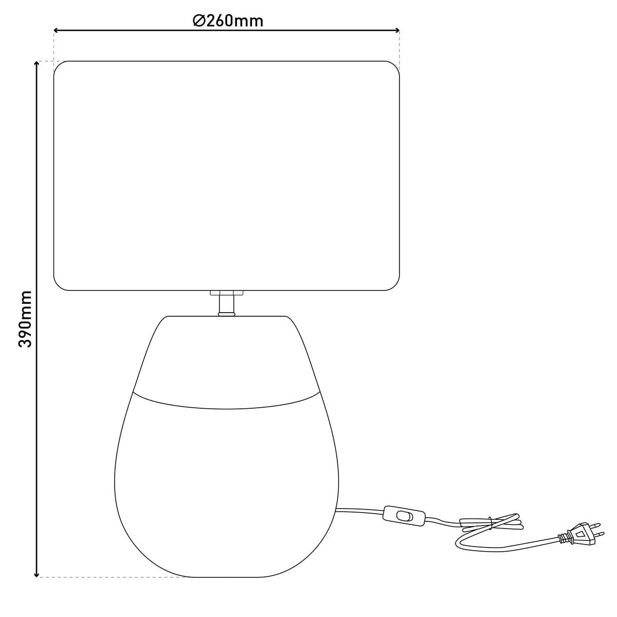 Näve Leuchten Tischleuchte tabak Keramik B/H/T/D: ca. 26x39x26x26 cm E27 1 Brennstellen
