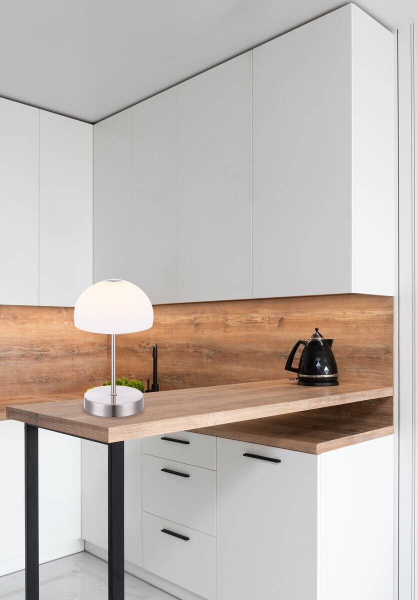 GLOBO LED-Tischleuchte Snowflake nickel matt Metall H/D: ca. 27x15 cm