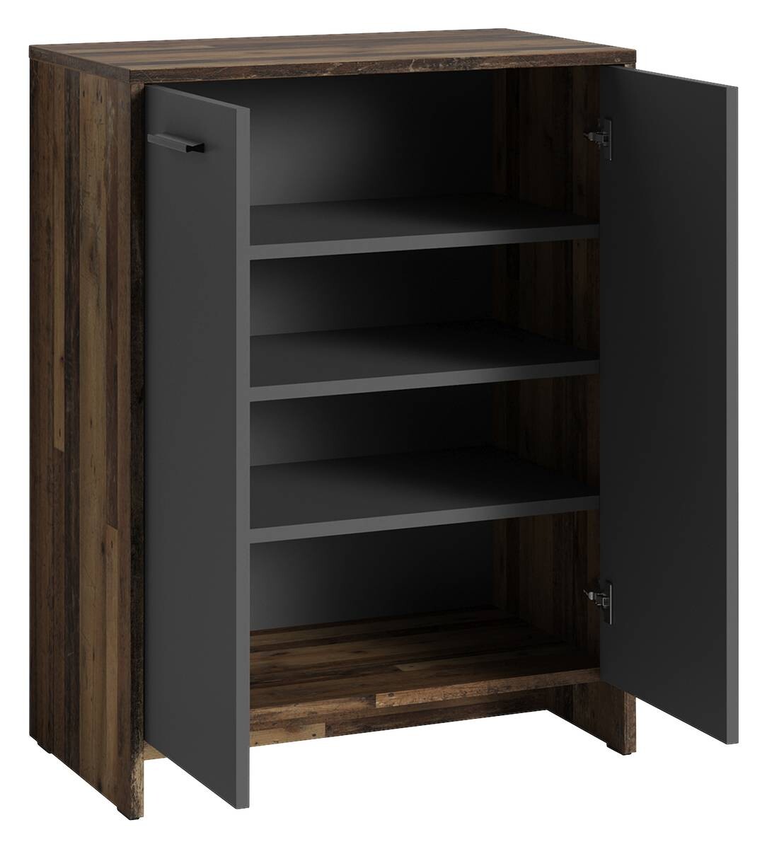 Schuhkommode BEN Eiche Old Wood Nachbildung anthrazit B/H/T: ca. 63x83x35 cm