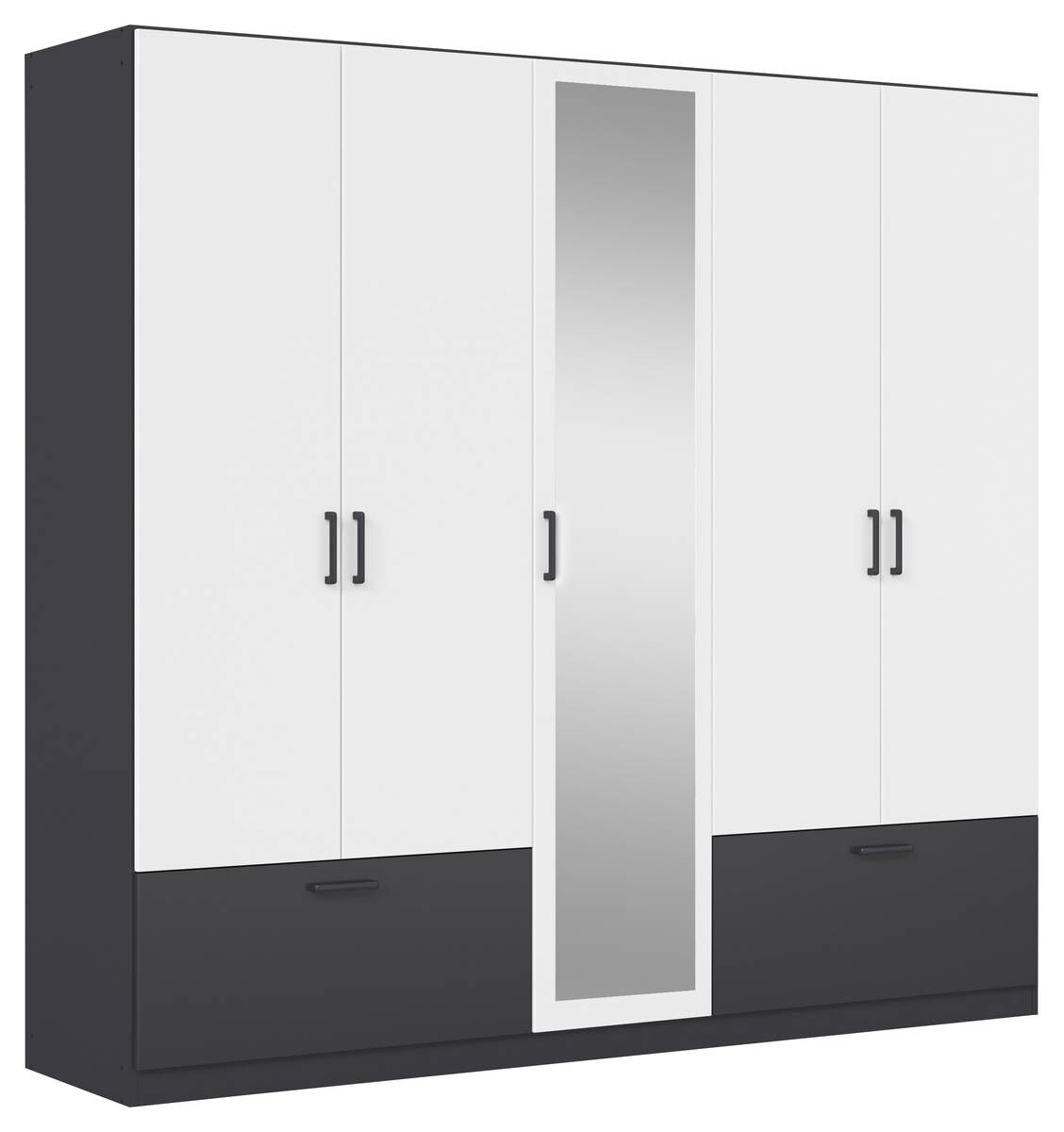 Kleiderschrank Jubi Alpinweiß grau B/H/T: ca. 226x210x54 cm Kleiderschrank Jubi Alpinweiß grau B/H/T: ca. 226x210x54 cm