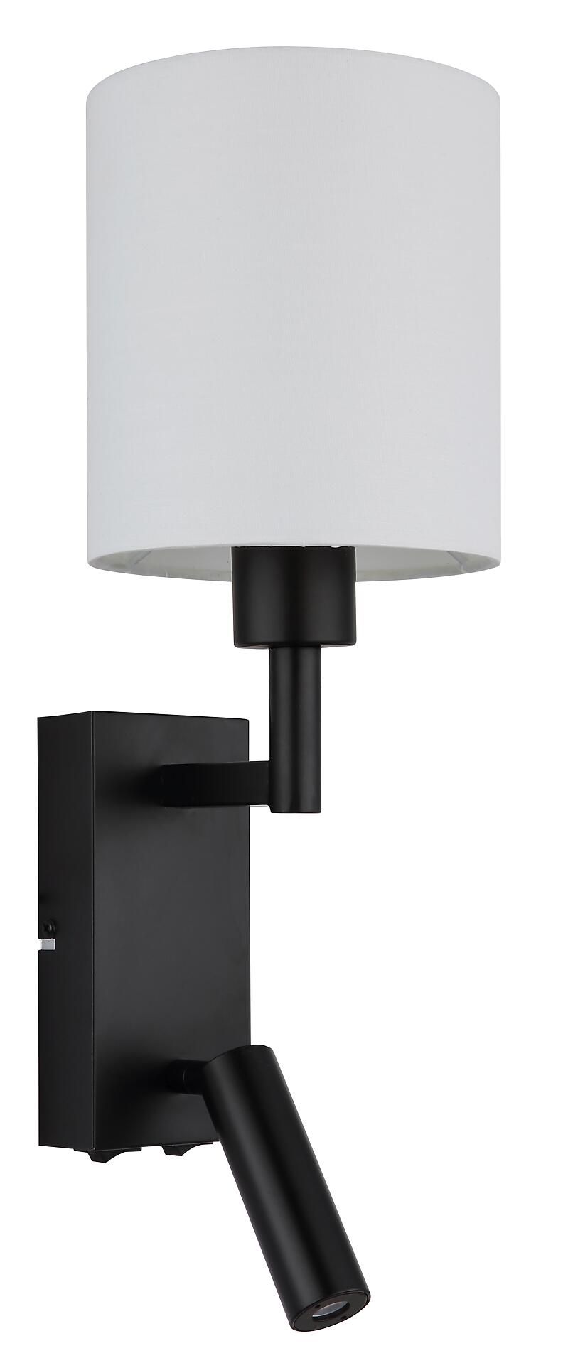 GLOBO Wandleuchte weiß schwarz Metall B/H/L: ca. 17x45,5x15 cm E27 2 Brennstellen