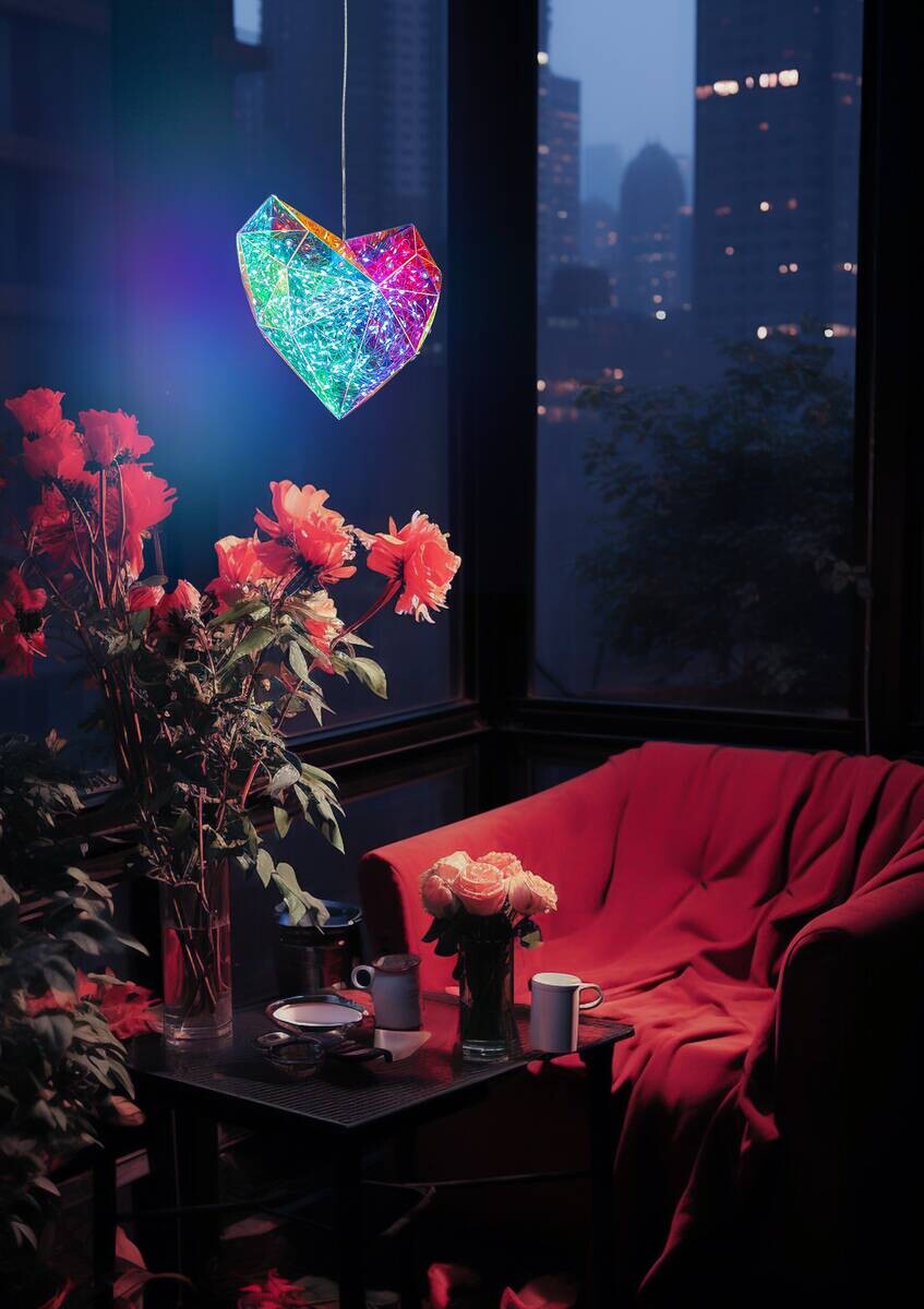 Nolo Dekoleuchte Herz transparent B/H/L: ca. 20x6,5x23 cm