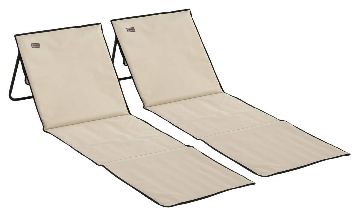 Outsunny Sonnenliege beige Polyester B/H/L: ca. 51x142x40 cm