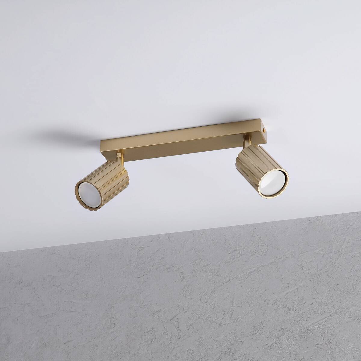 Lamkur Strahler Prisma gold Stahl B/H/L: ca. 6,5x16,5x30 cm 2 Brennstellen