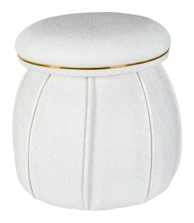 360 Living Hocker Corin 110 weiß gold H/D: ca. 51,5x51,5 cm