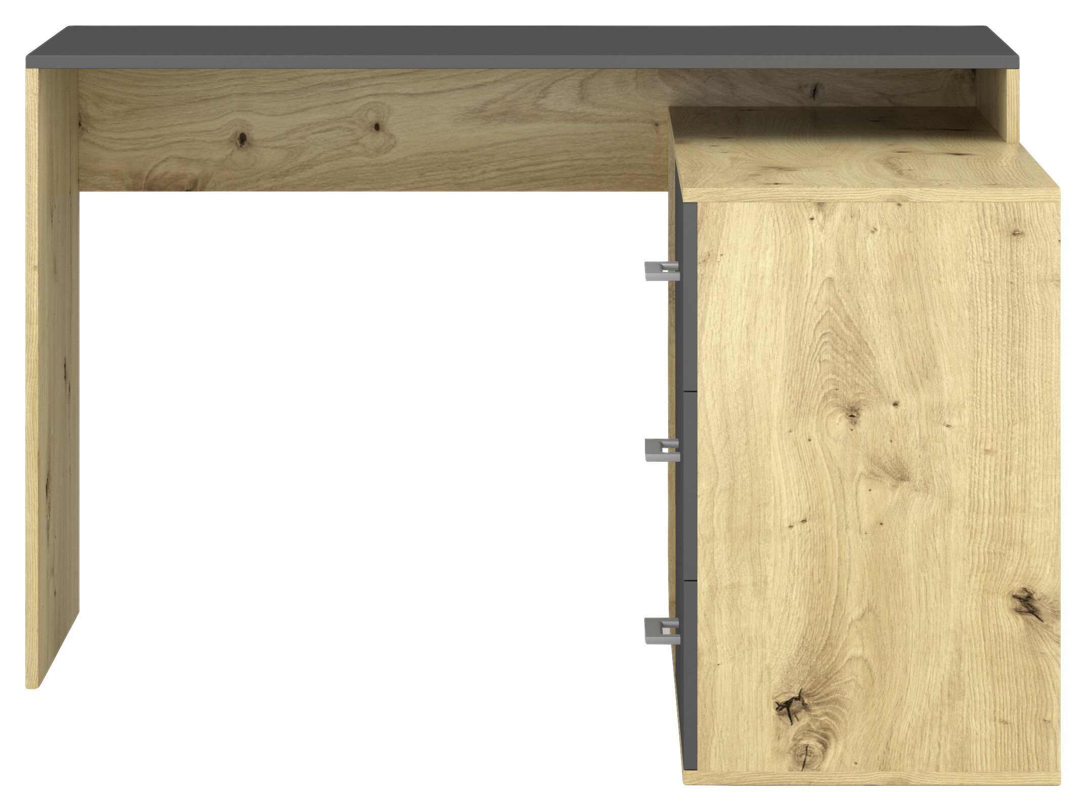 Schreibtisch KURT Eiche Artisan Nachbildung anthrazit B/H/T: ca. 120x75,4x122 cm