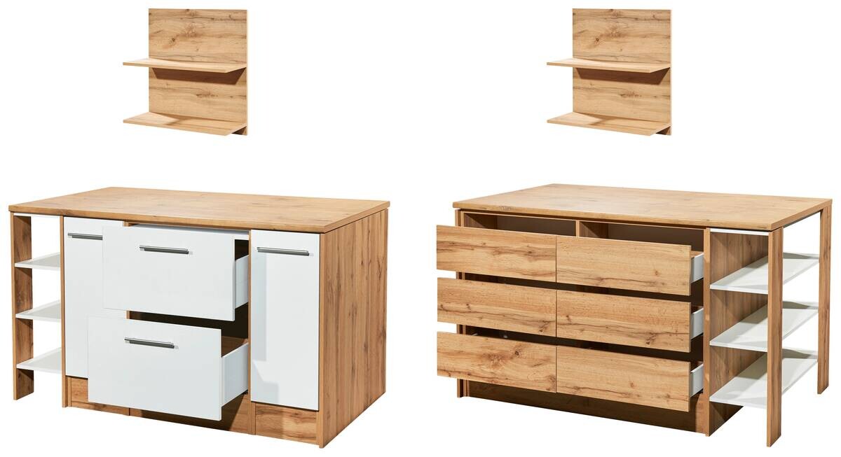 Respekta Küchenblock Hilde weiß matt B/H/T: ca. 150x90x90 cm