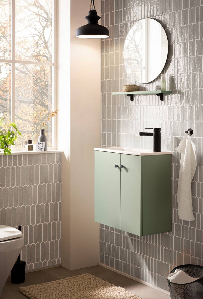 Waschbeckenunterschrank Ebba Pistazie B/H/T: ca. 50x51,4x25 cm