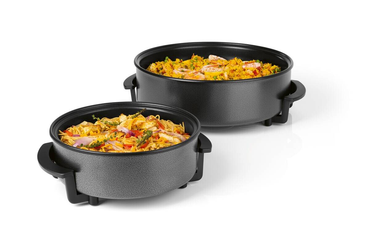 GOURMETmaxx Elektrische Party-Pfanne schwarz Edelstahl B/H/L: ca. 14,5x36x34,5 cm