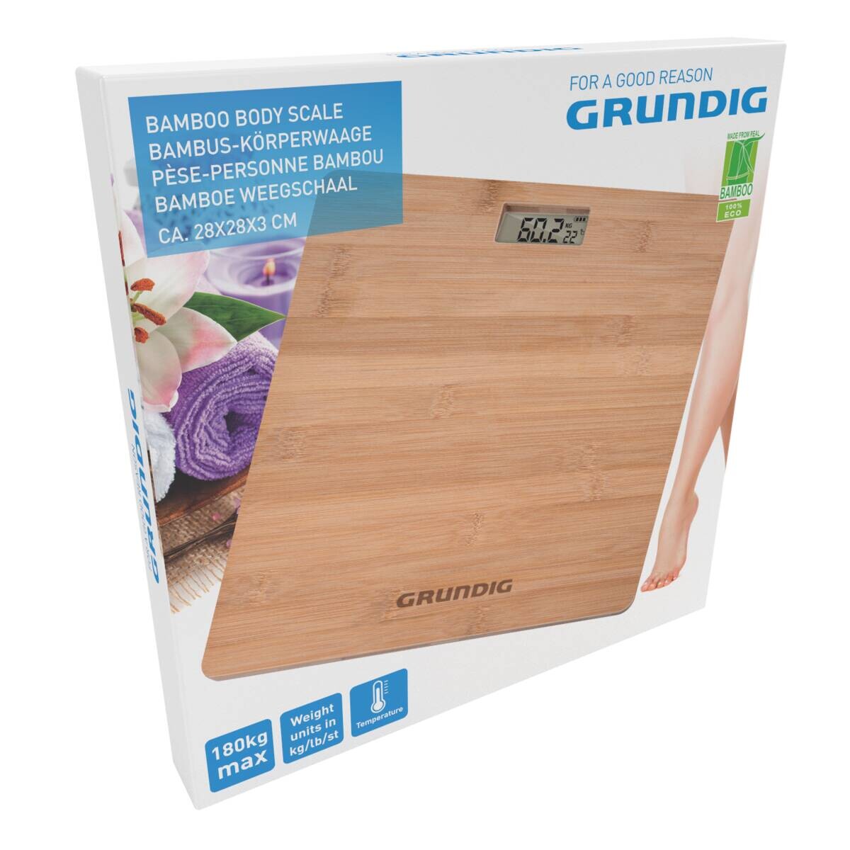 Grundig Personenwaage natur Bambus B/L: ca. 28x28 cm