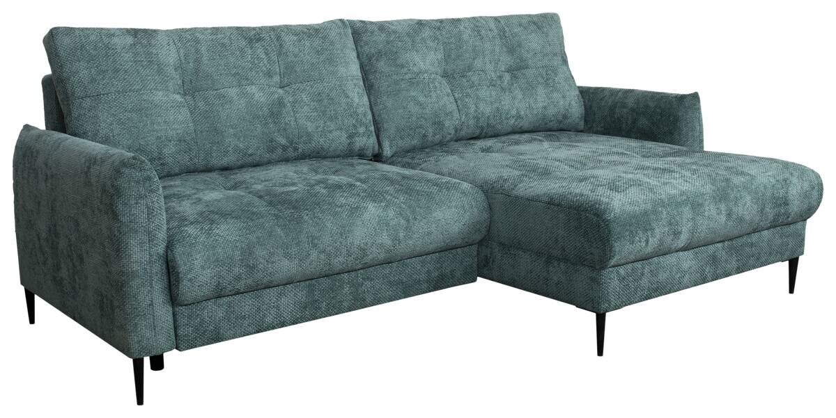 Ecksofa mit Bettfunktion und Bettkasten lagunen blau Microfaser B/H/T: ca. 221x94x142 cm