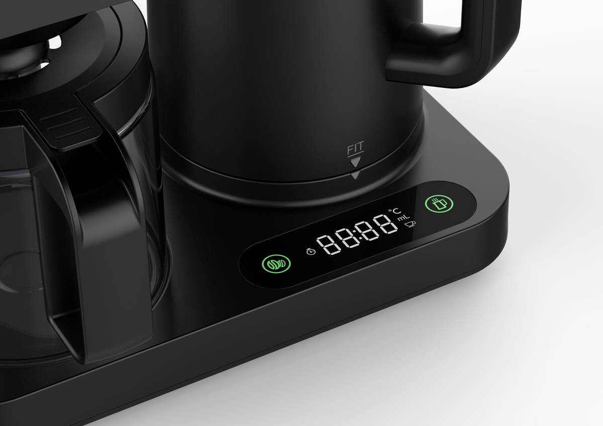 WKM 2 in 1 Kaffeemaschine und Wasserkocher KWK-1600 schwarz Kunststoff Glas