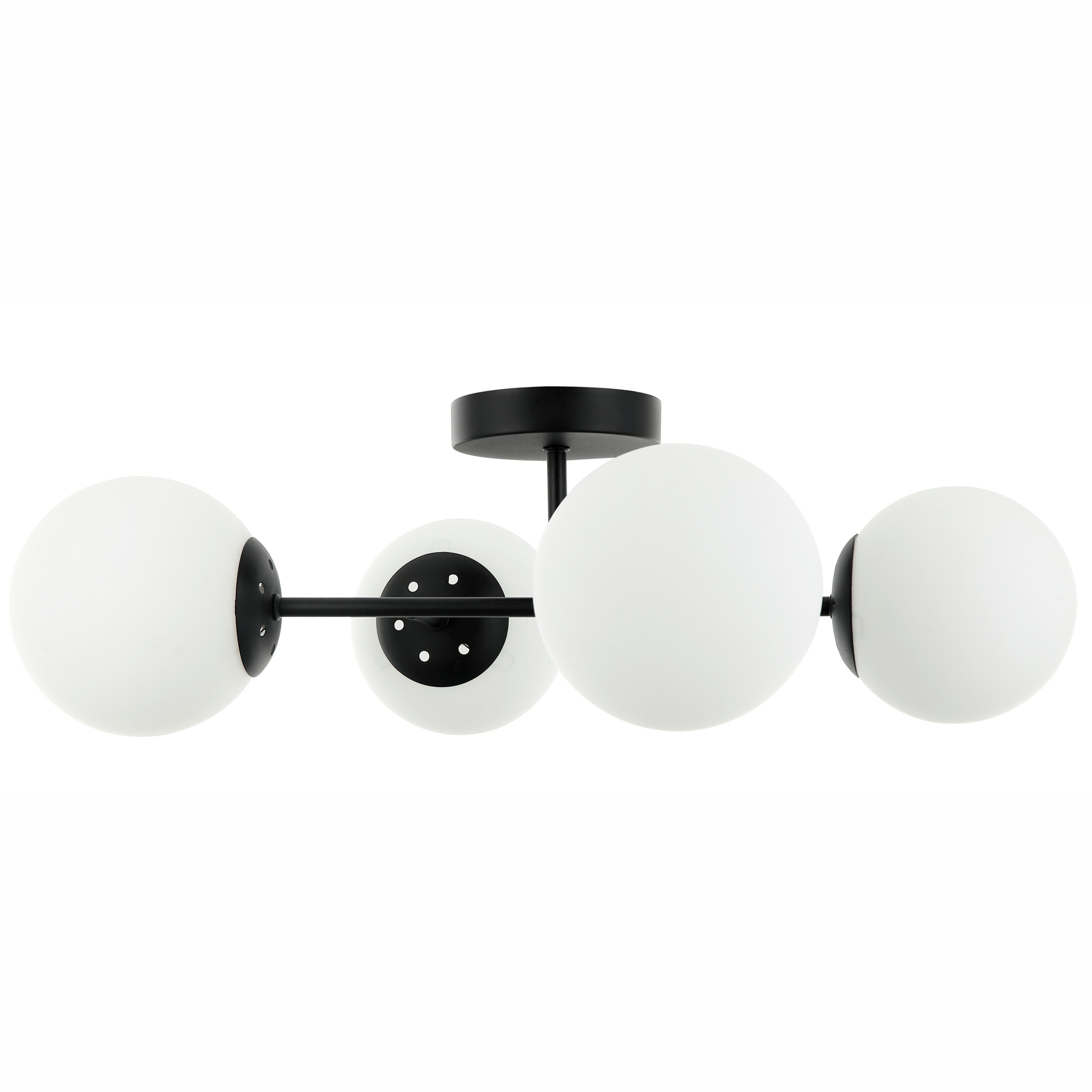 Lamkur Deckenleuchte Maddie schwarz Glas Stahl B/H/L: ca. 19x44x61 cm E14 4 Brennstellen