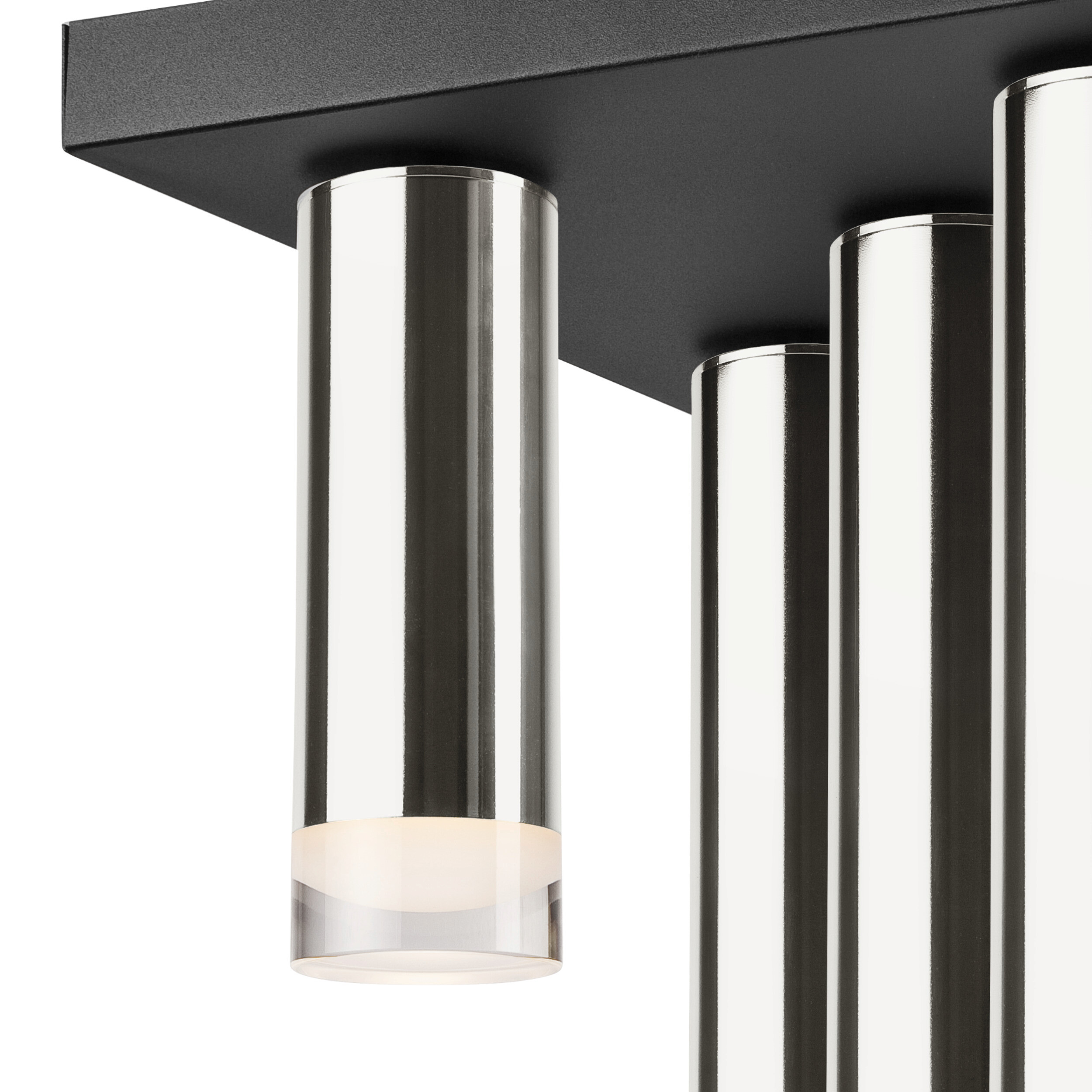 Lamkur Deckenleuchte schwarz silber Stahl B/H/L: ca. 30x31,5x30 cm E27 5 Brennstellen