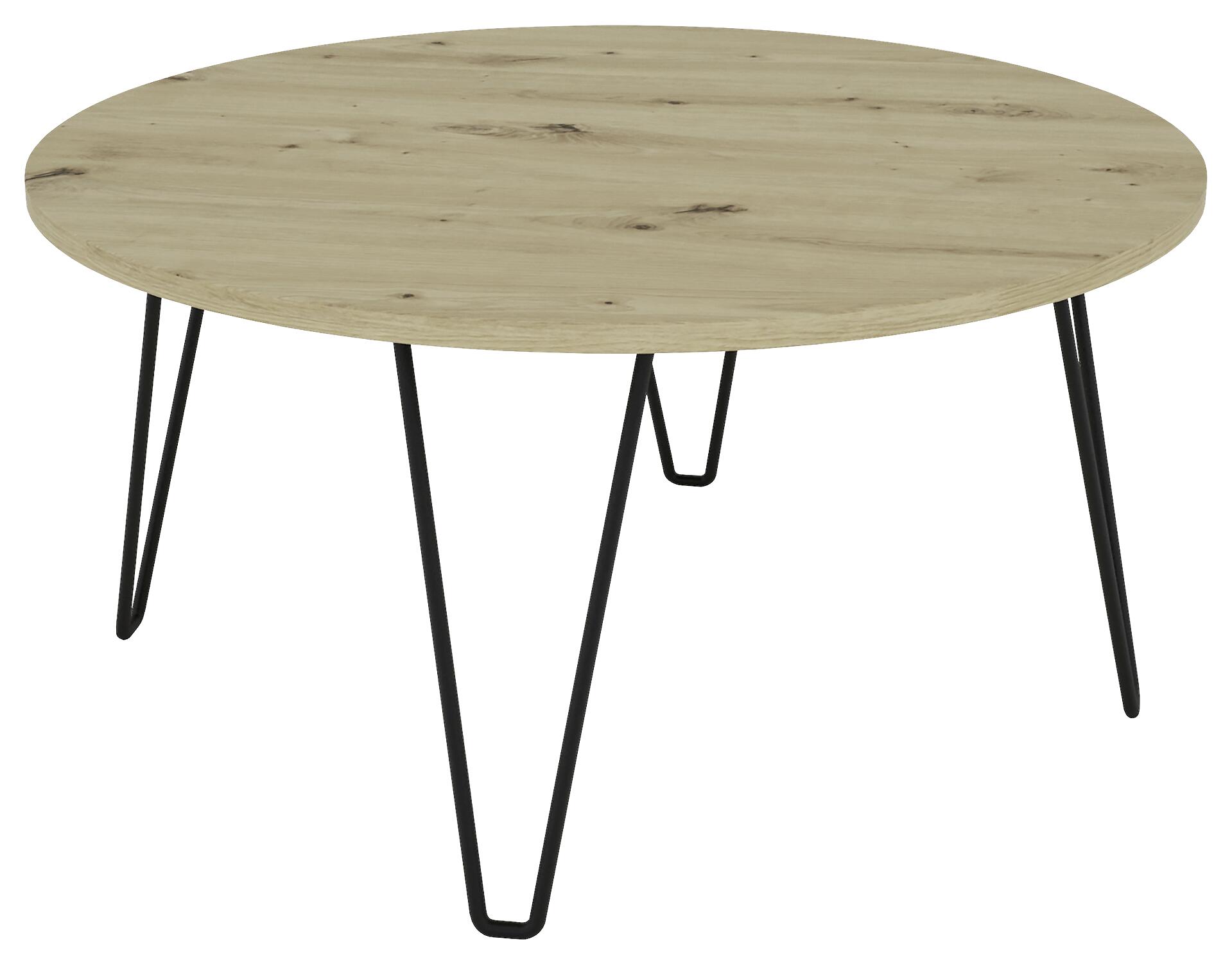 byLIVING Couchtisch FLAIR Eiche schwarz Holzwerkstoff Metall