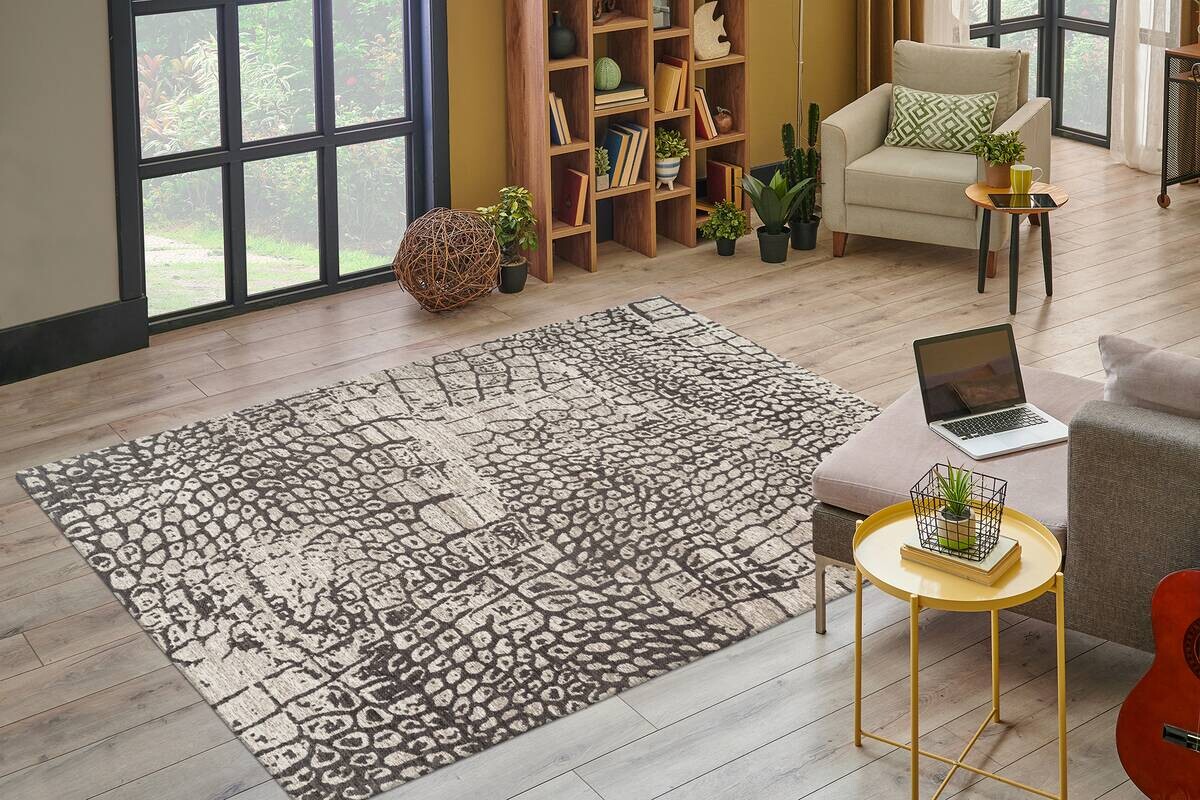 Kayoom Flachflorteppich Davis 325 grau B/H/L: ca. 80x1,2x150 cm