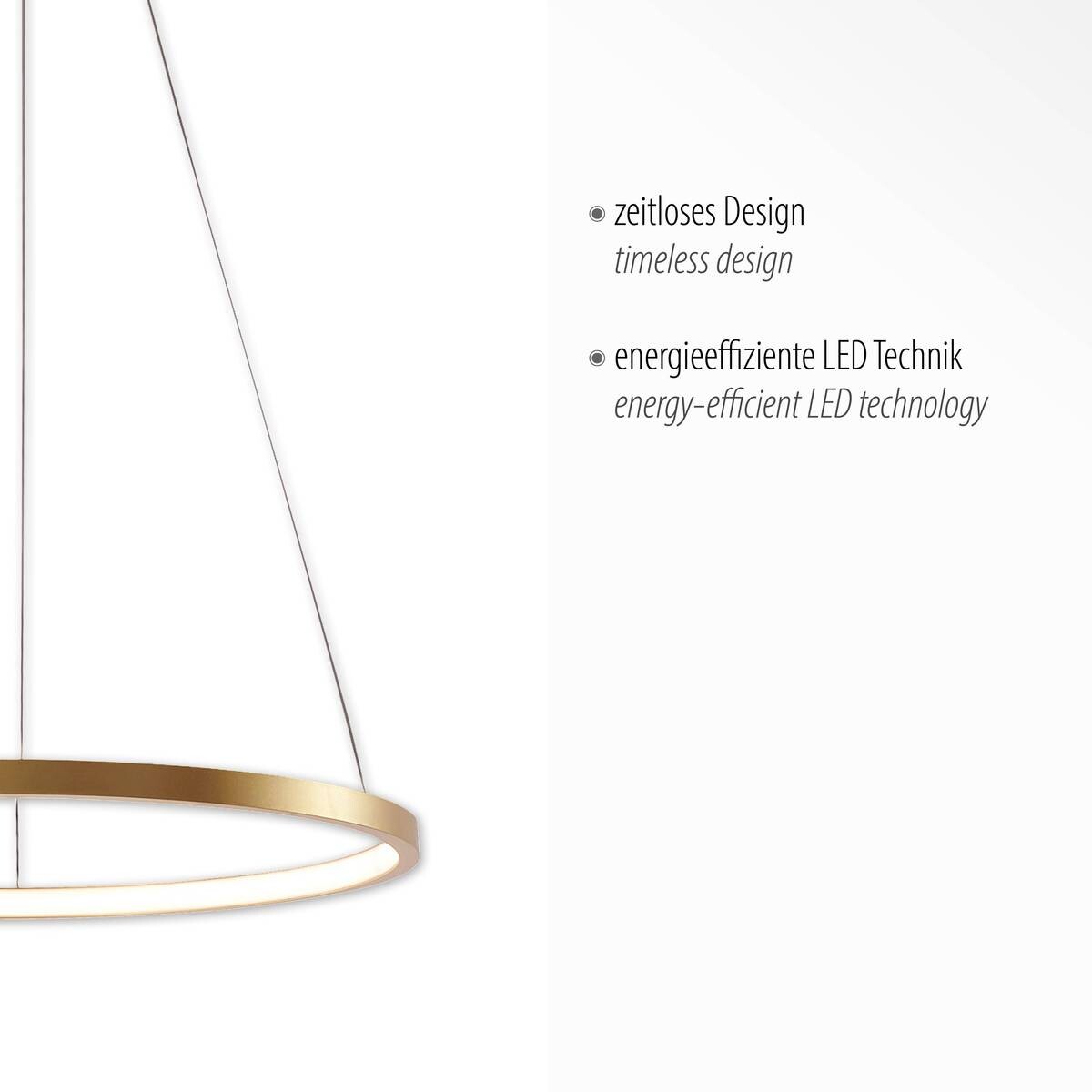Just Light LED-Pendelleuchte CIRCLE 11522-12 gold weiß Metall Kunststoff H/D: ca. 120x39 cm 1.0 Brennstellen
