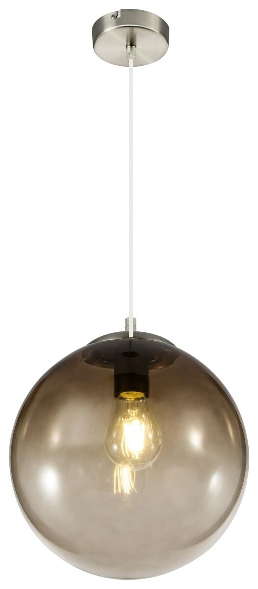 GLOBO Pendelleuchte Varus Chrom Rauchglas H/D: ca. 120x30 cm E27 1 Brennstellen