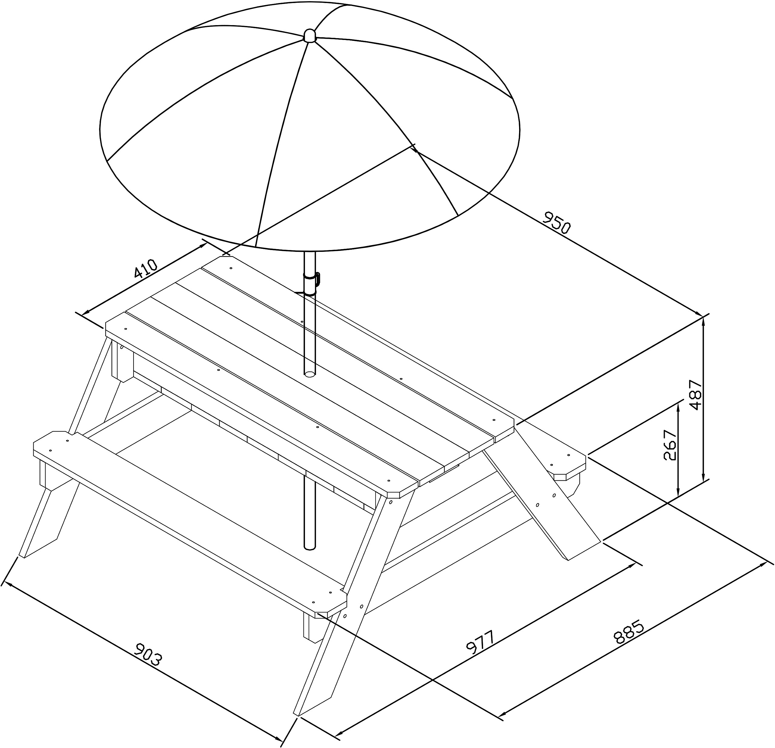 AXI Sand & Wassertisch Nick braun B/H/L: ca. 98x49x95 cm