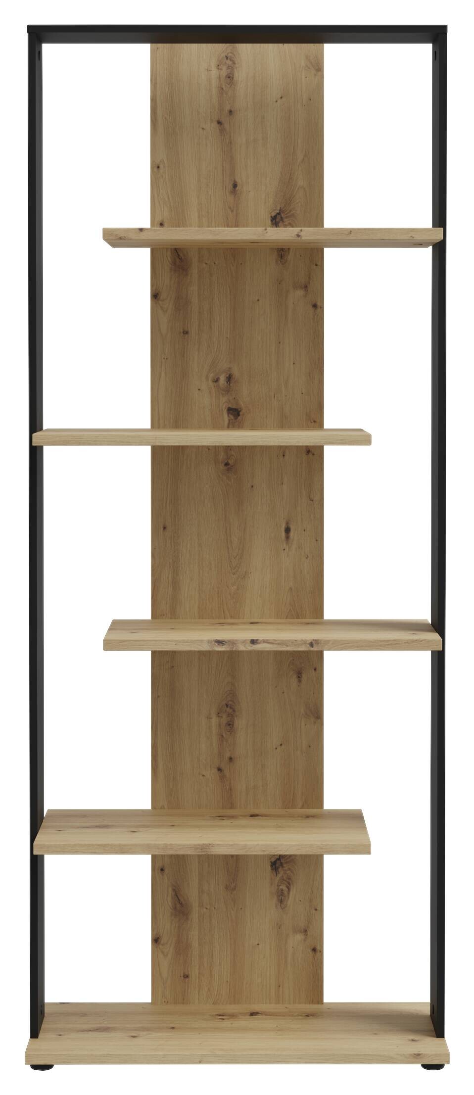 Regal Eiche Artisan Nachbildung schwarz B/H/T: ca. 80x198x35 cm