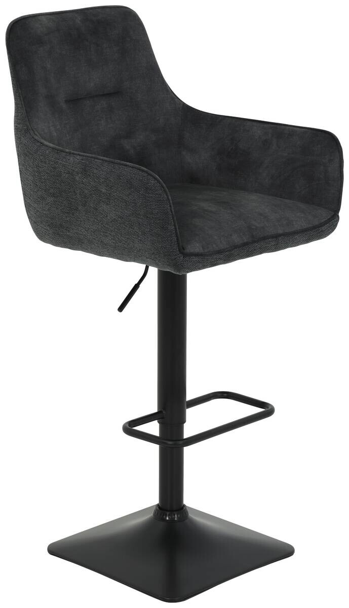 Barhocker Dora, 2er-Set anthrazit Webstoff Samtoptik B/H/T: ca. 51x117x57 cm