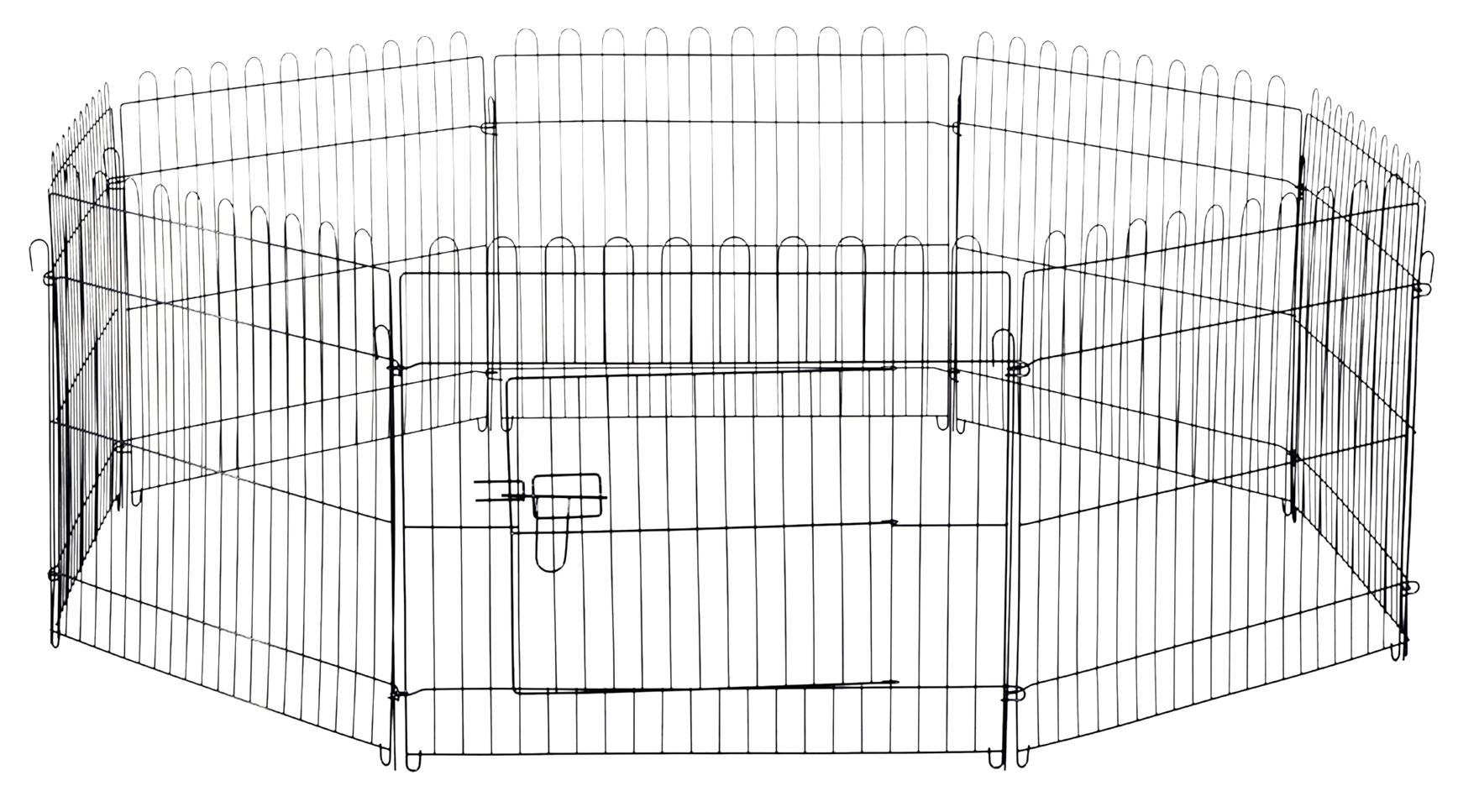 PawHut Freilaufgehege schwarz Metall B/H: ca. 71x61 cm
