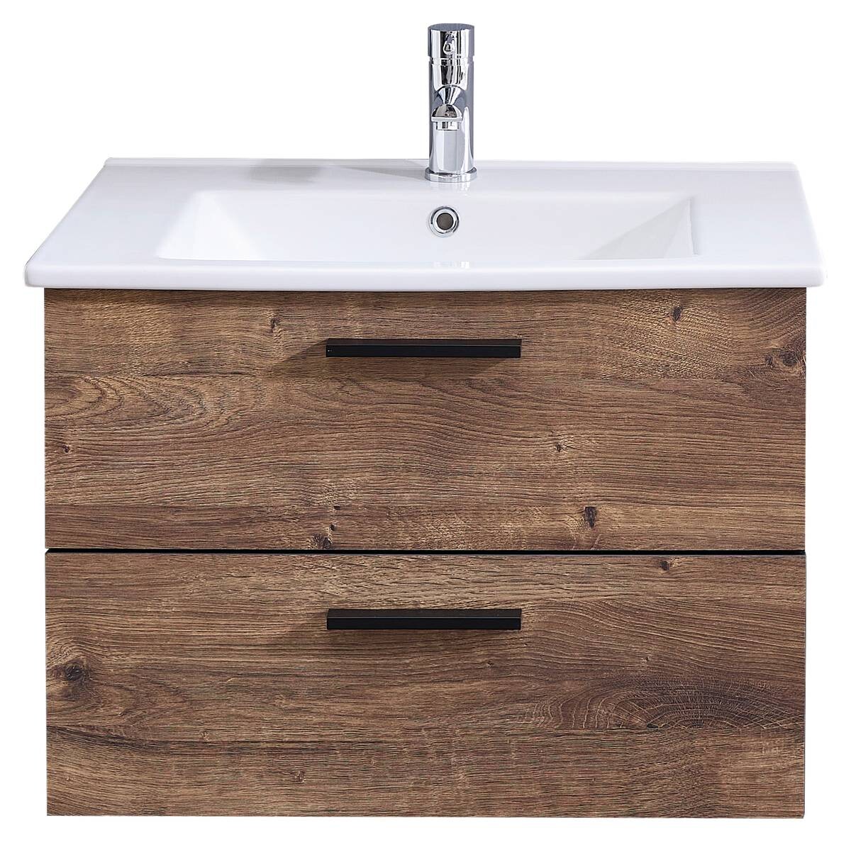 Waschbeckenunterschrank Quickset 374 Eiche Ribeck Nachbildung B/H/T: ca. 75x53x45 cm