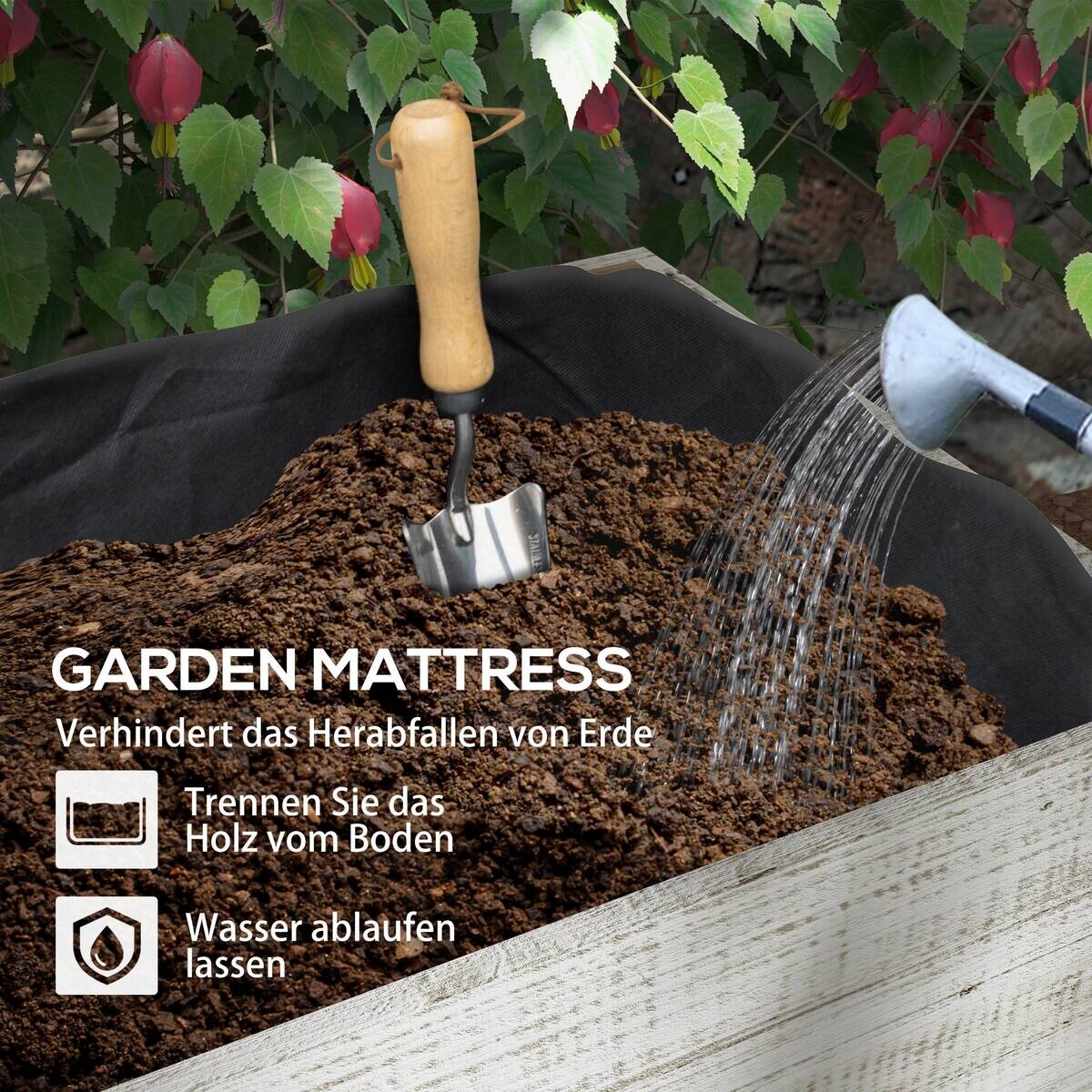 Outsunny Hochbeet weiß Holz B/H/L: ca. 50x110x95 cm