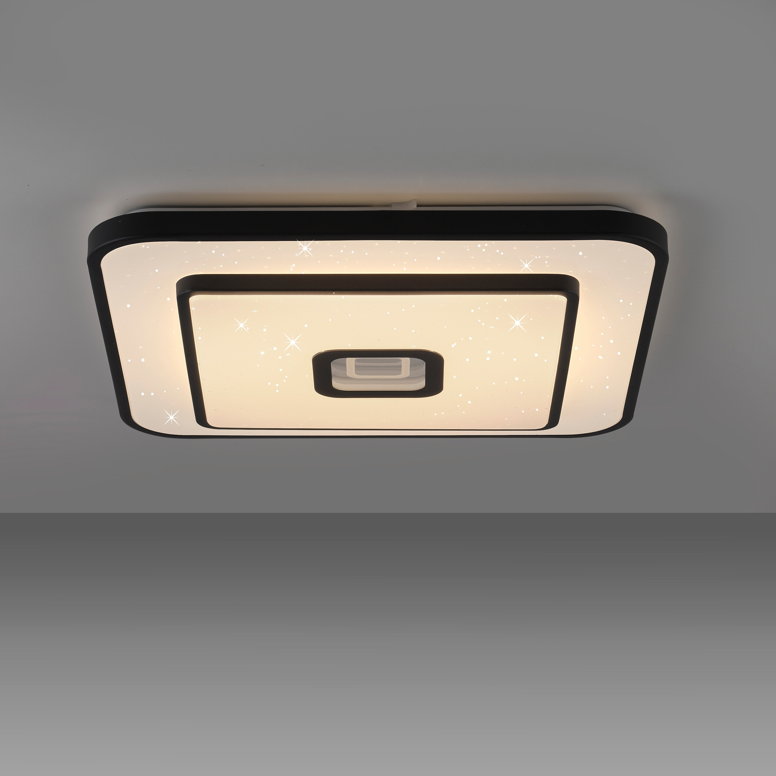 Just Light LED-Deckenleuchte Turanus schwarz B/H/L: ca. 48x7,5x48 cm