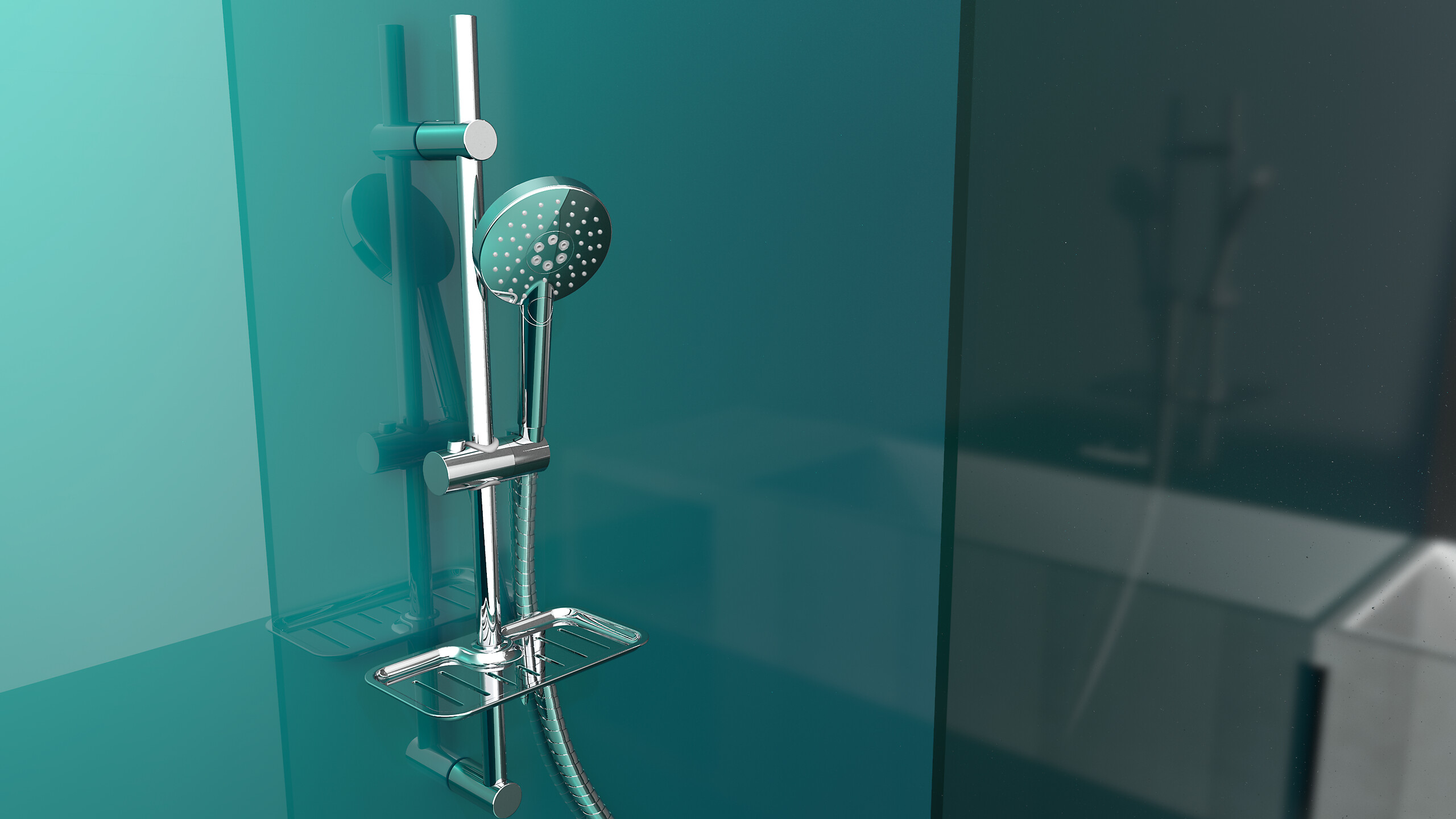 Eisl Brausestangen-Set Rimini Chrom B/H/L/D: ca. 24x10x70x12 cm