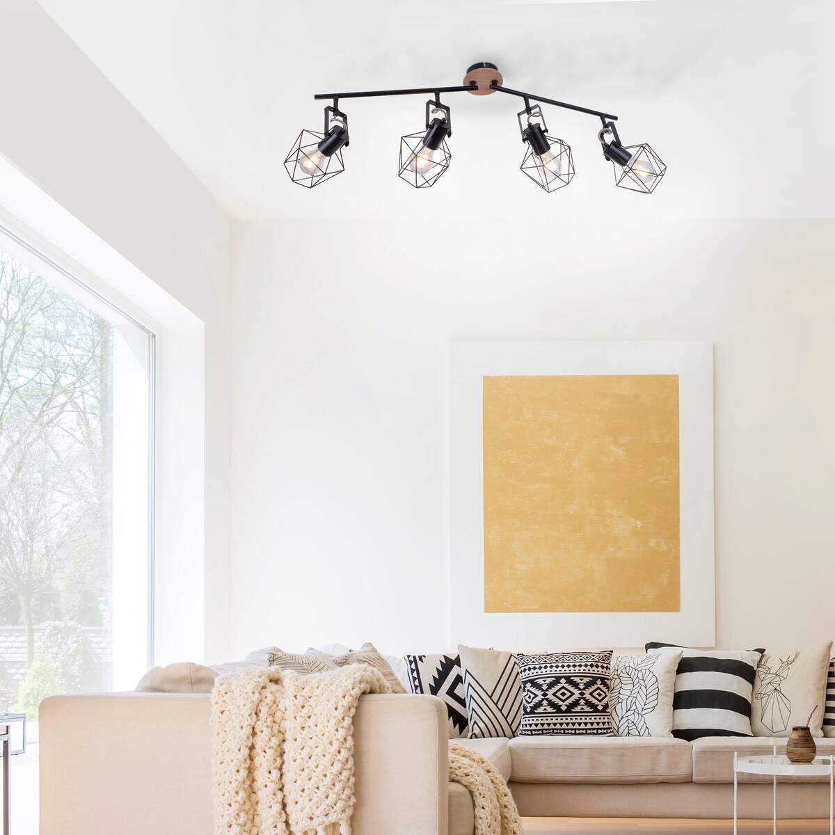 Just Light Spotbalken Jaro Metall B/H/L: ca. 68x31x110 cm E27 4 Brennstellen Just Light Spotbalken Jaro Metall B/H/L: ca. 68x31x110 cm E27 4 Brennstellen