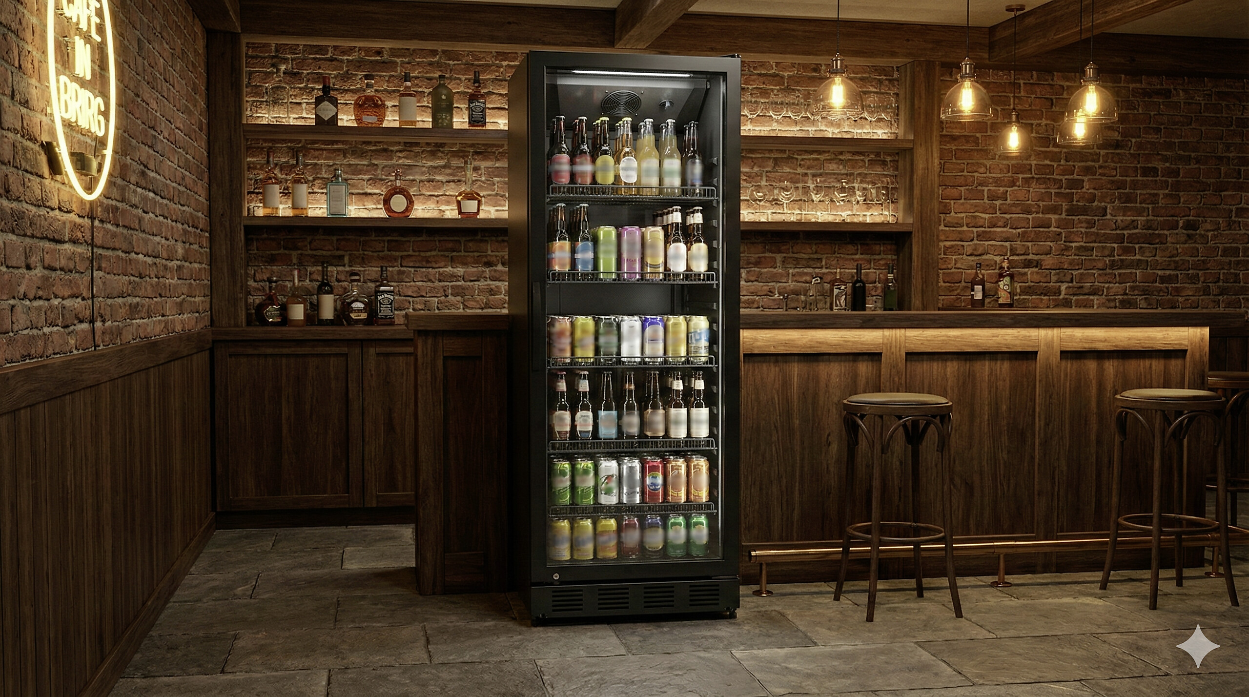 POCOline Kühlschrank GTK164-358CS schwarz B/H/T: ca. 60x164x66 cm