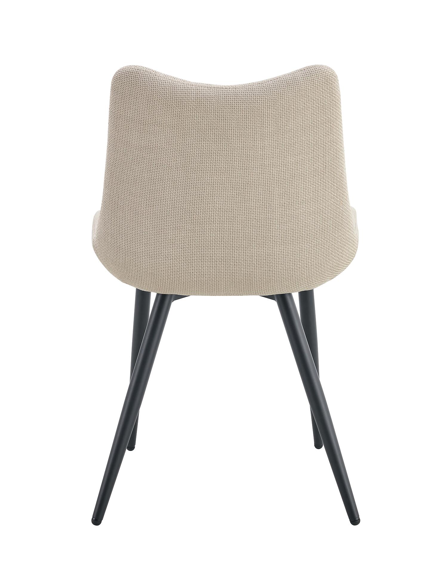 Stuhl LOTTA, 2er Set creme schwarz Webstoff B/H/T: ca. 53x86x59 cm