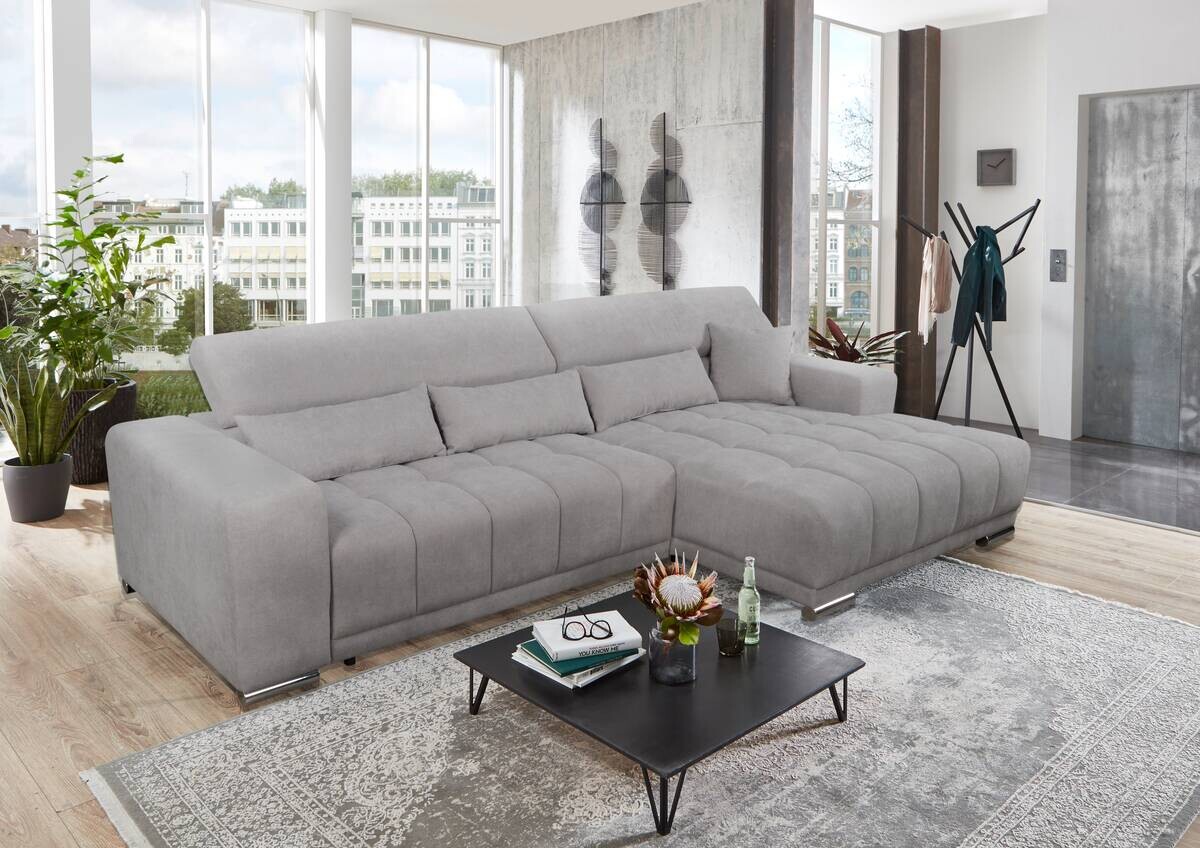 Ecksofa hellgrau Microfaser B/H/T: ca. 310x95x171 cm Ecksofa hellgrau Microfaser B/H/T: ca. 310x95x171 cm