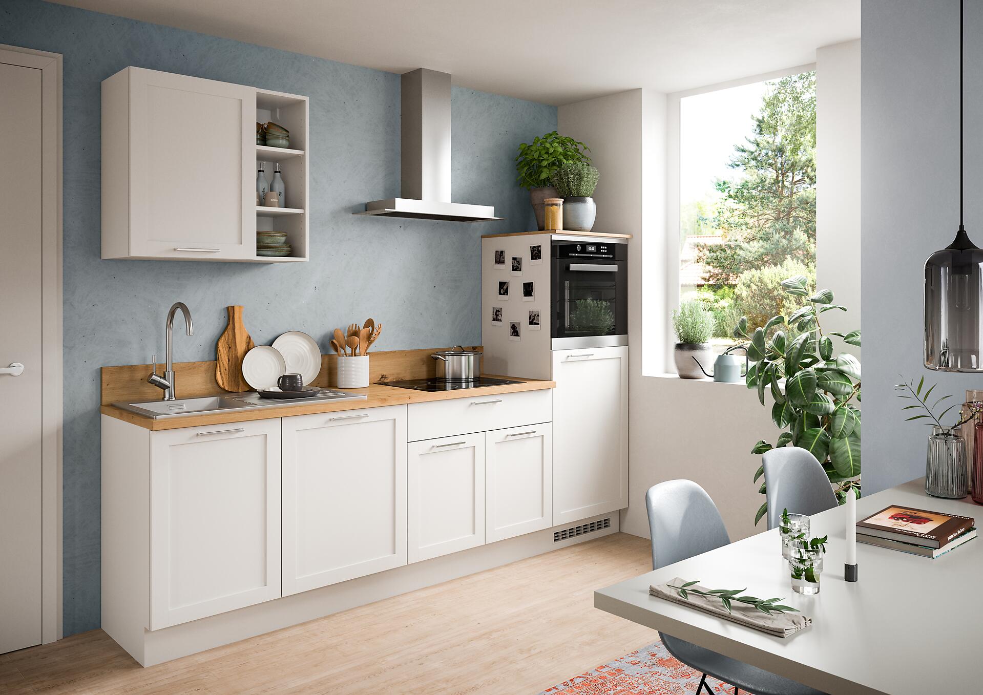 xonox.home Küchenblock Charly Eiche Artisan Nachbildung B/H/T: ca. 260x222x60 cm