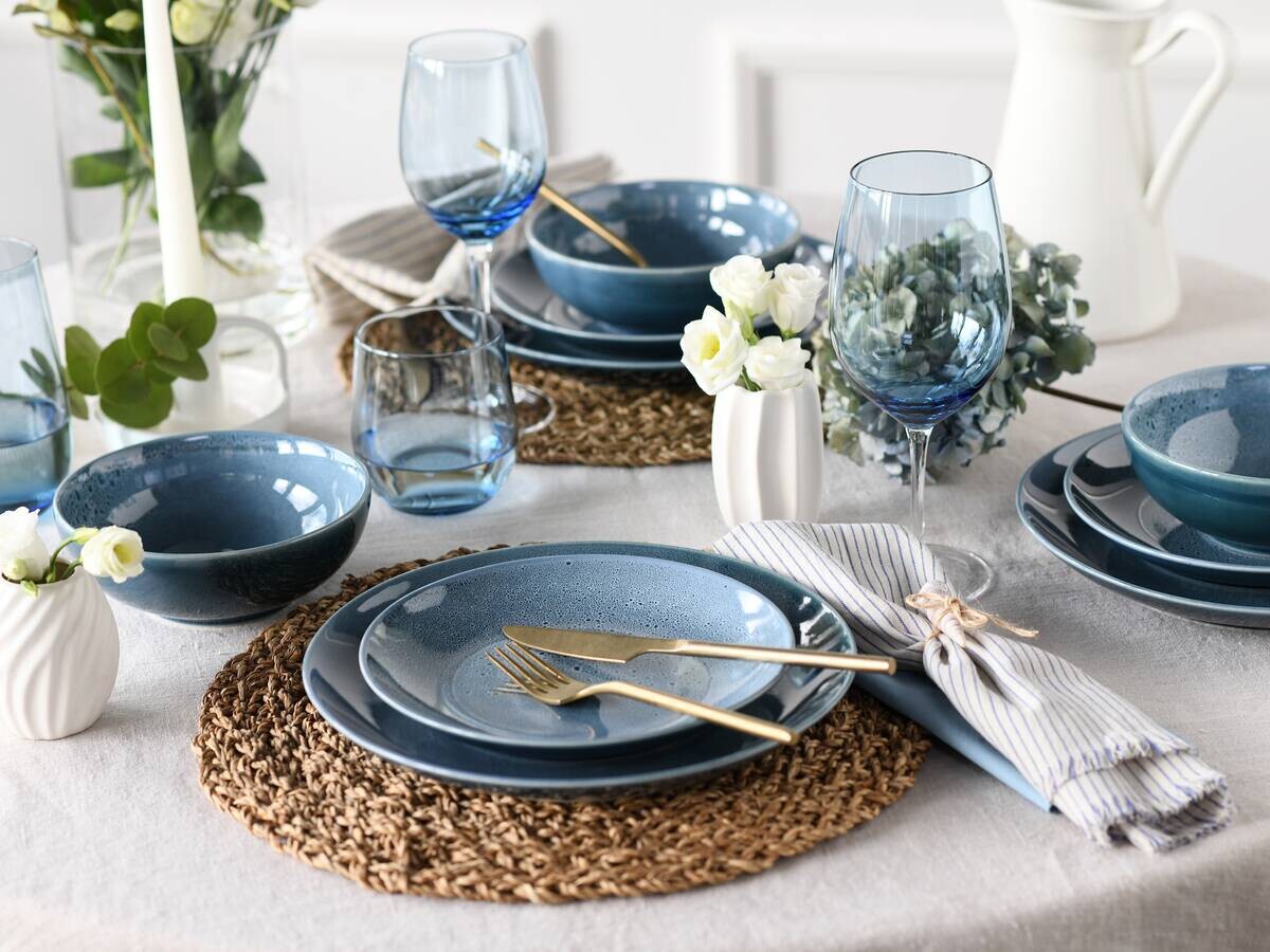 CreaTable Kombiservice Reactive BLUE petrol Keramik