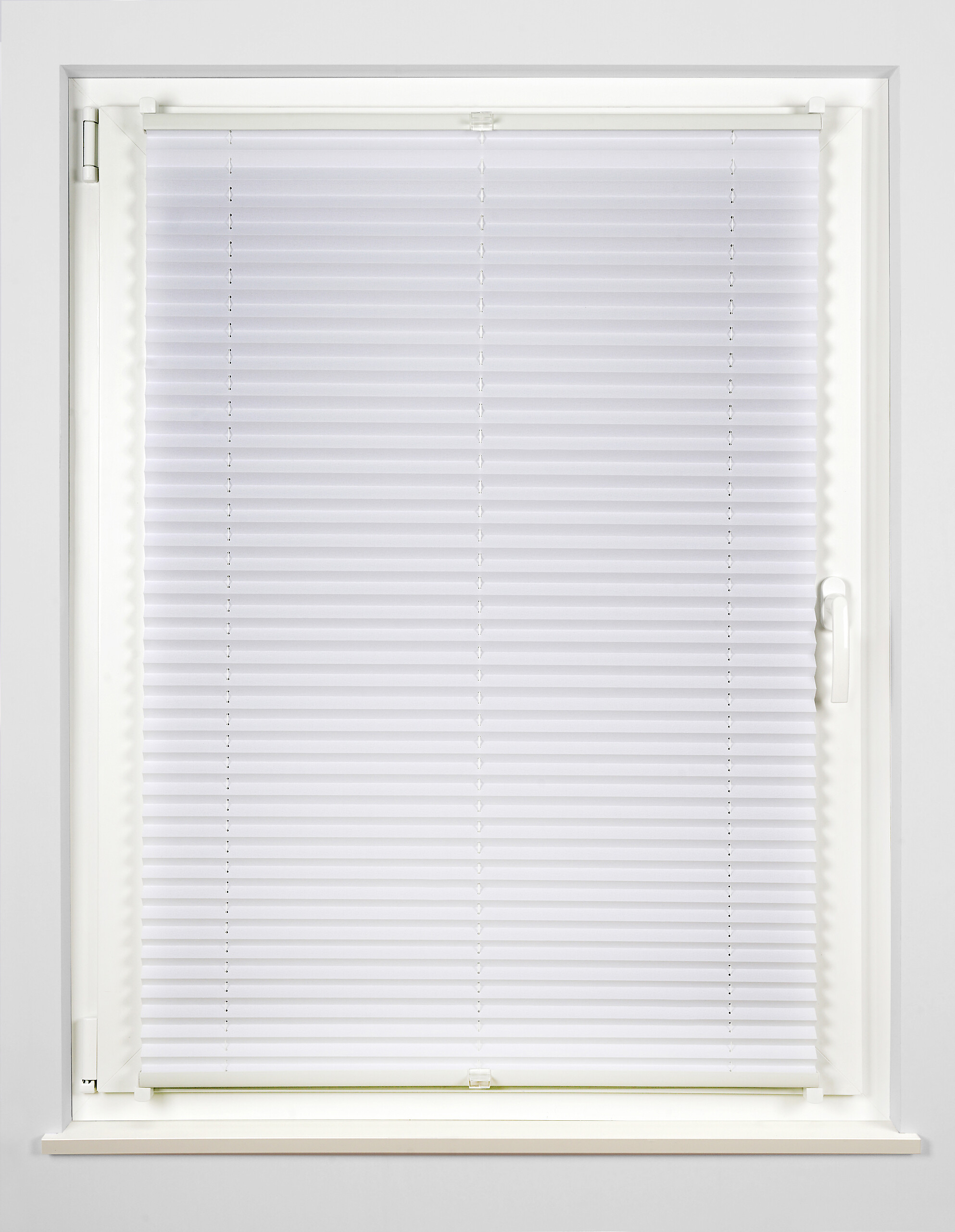 Hochwertiges Klemmplissee weiß B/L: ca. 80x210 cm