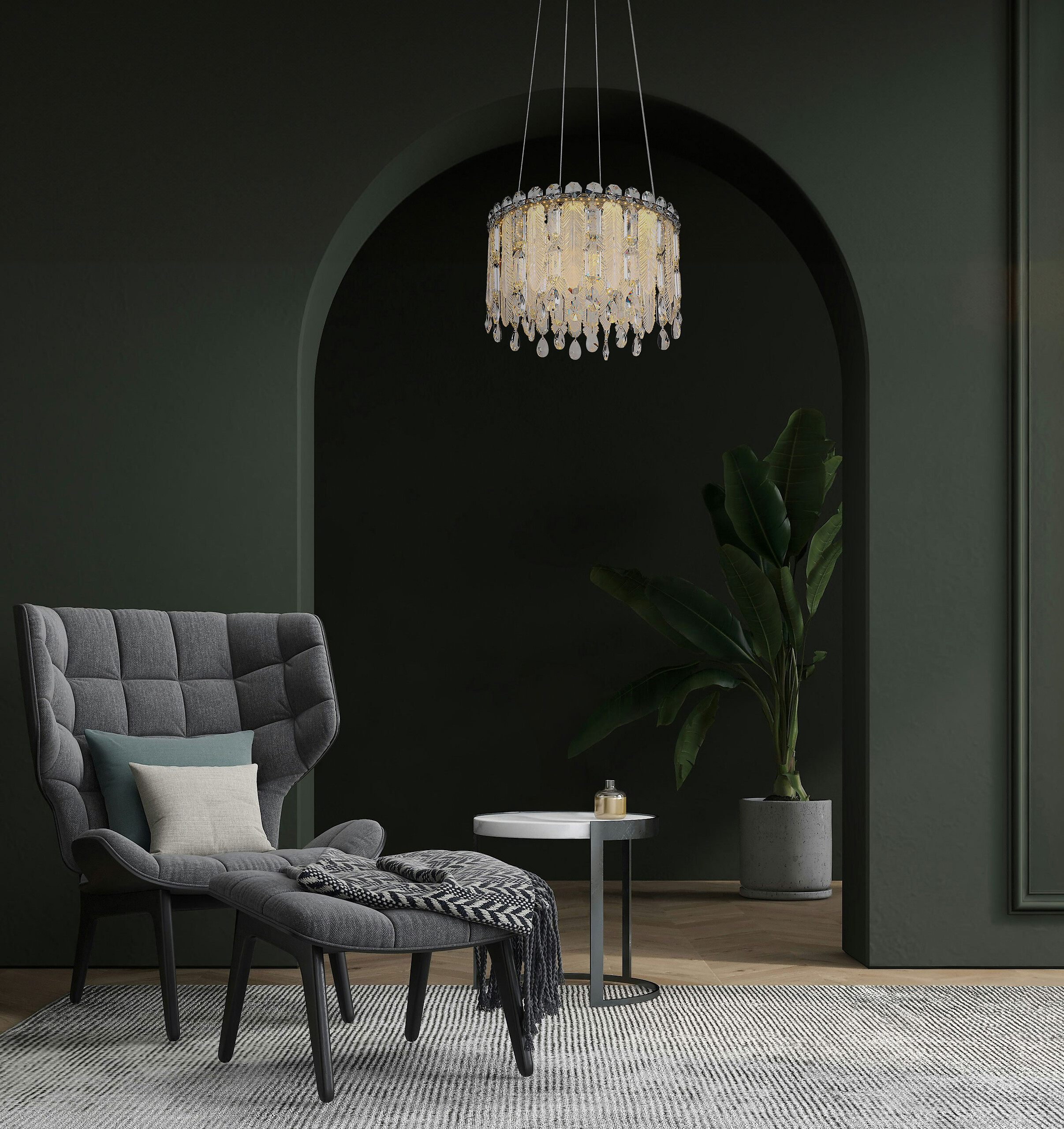 GLOBO Deckenleuchte Chrom klar Metall H/D: ca. 26x38 cm 1 Brennstellen