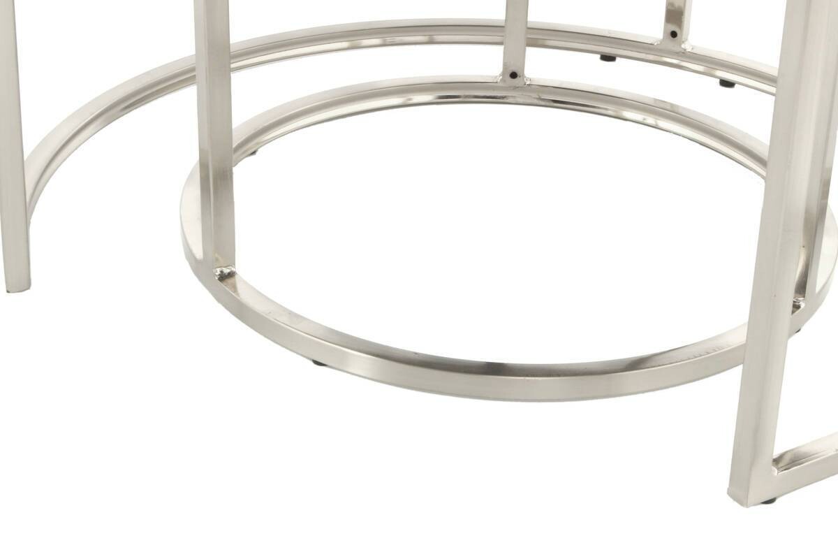 360 Living Hocker Becky 800 2er schwarz silber Samt Metall H/D: ca. 41x60 cm