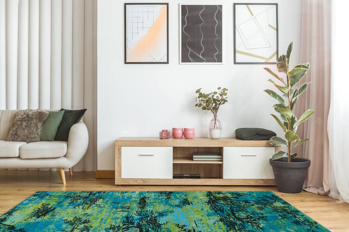 Arte Espina Flachflorteppich Vintage 5206 hellblau B/H/L: ca. 170x0,4x240 cm