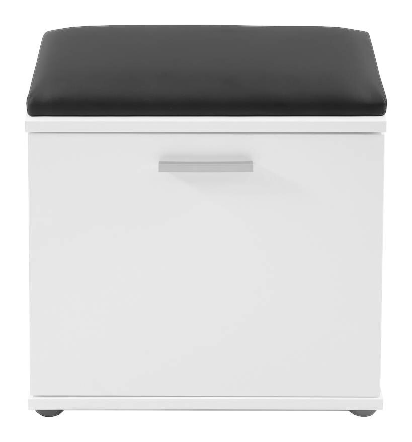 Sitzbank JAKOB weiß schwarz B/H/T: ca. 48,5x49x30 cm