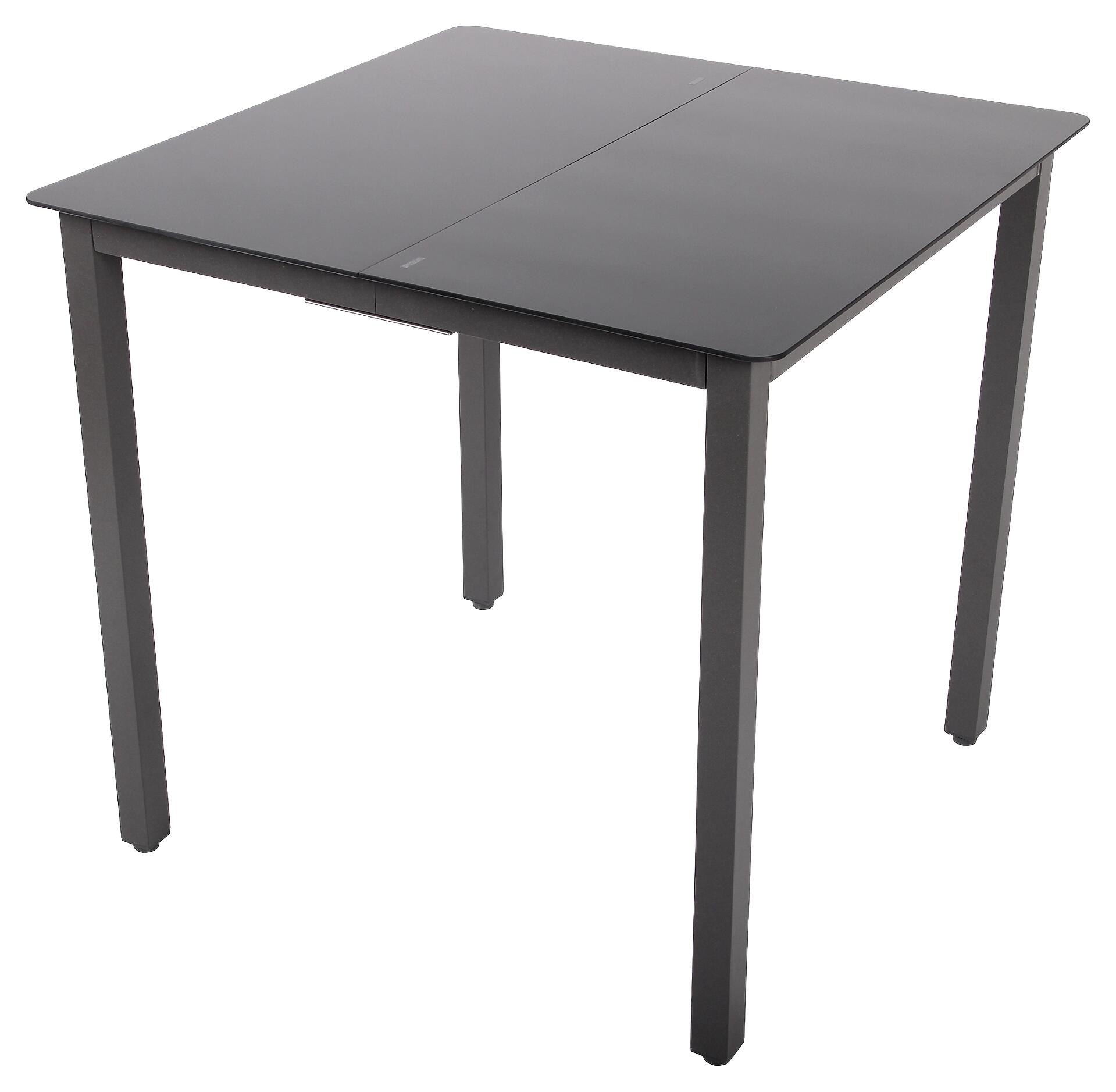 VCM Gartentisch anthrazit Aluminium B/H/T/L: ca. 80x73x80x80 cm