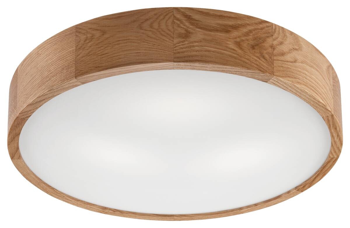 Lamkur Deckenleuchte Eveline Eiche Holz Glas H/L: ca. 8x47 cm E27 3 Brennstellen