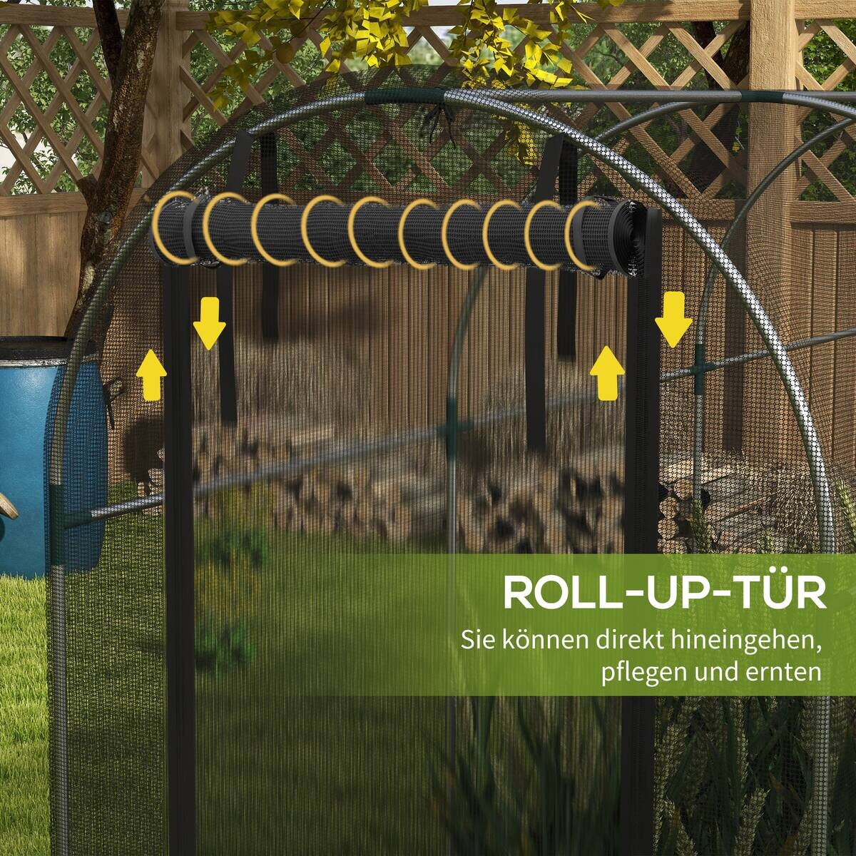 Outsunny Tier-Zubehör schwarz Edelstahl B/H/L: ca. 360x120x188 cm