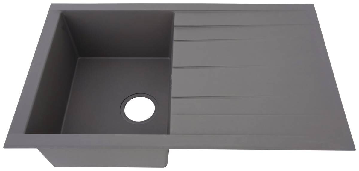 Respekta Einbauspüle Houston 80 x 50 G Beton grau Mineralite B/H/T: ca. 80x21x50 cm