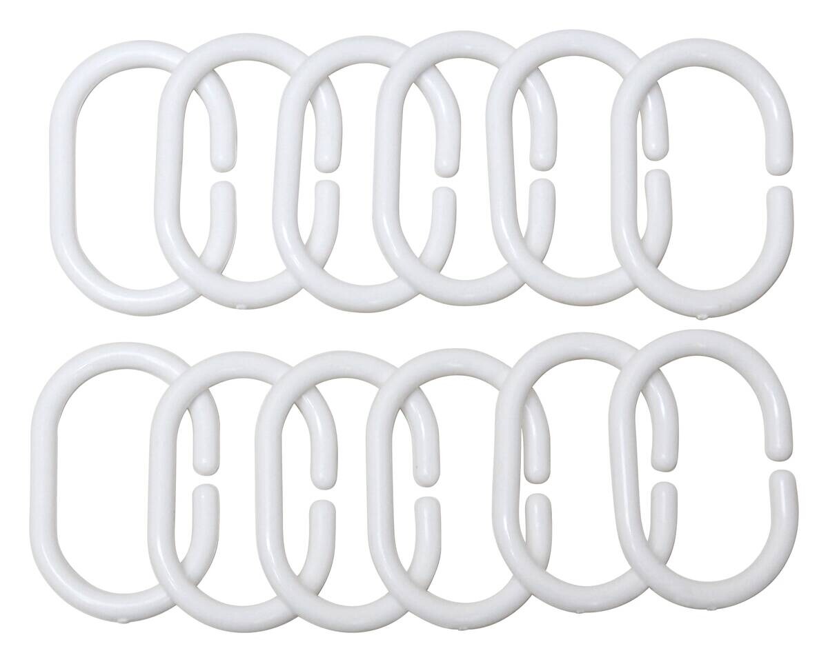 Duschringe weiß Kunststoff 12er Pack