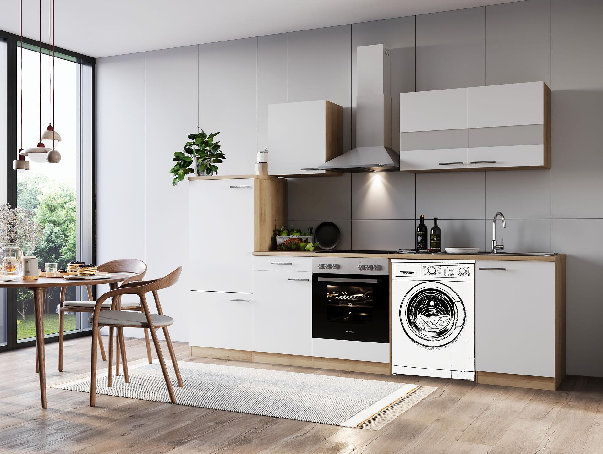 Respekta Küchenblock Merle weiß B/H/T: ca. 280x200x60 cm