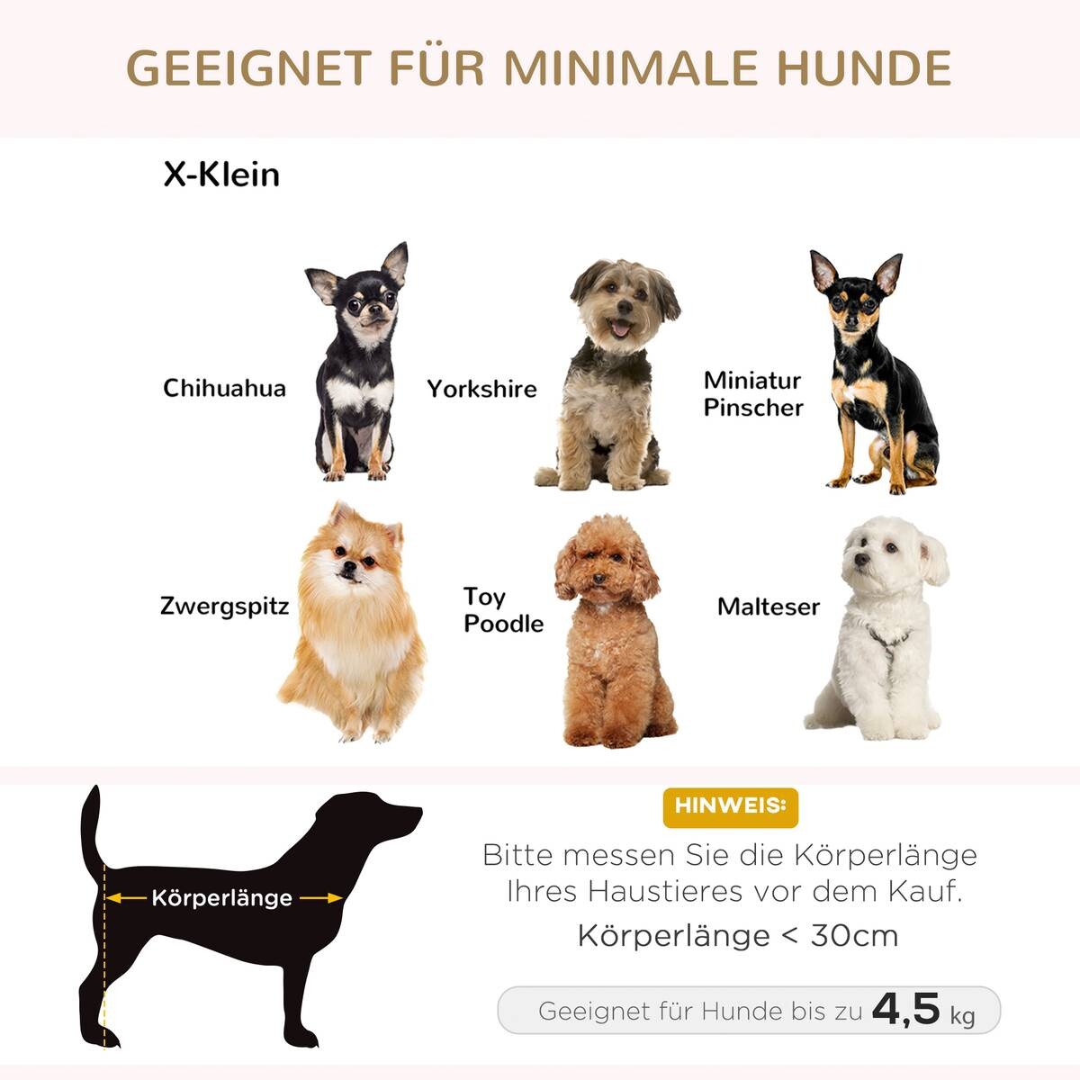 PawHut Hundebett weiß Kiefer B/H/L: ca. 47x30x70 cm