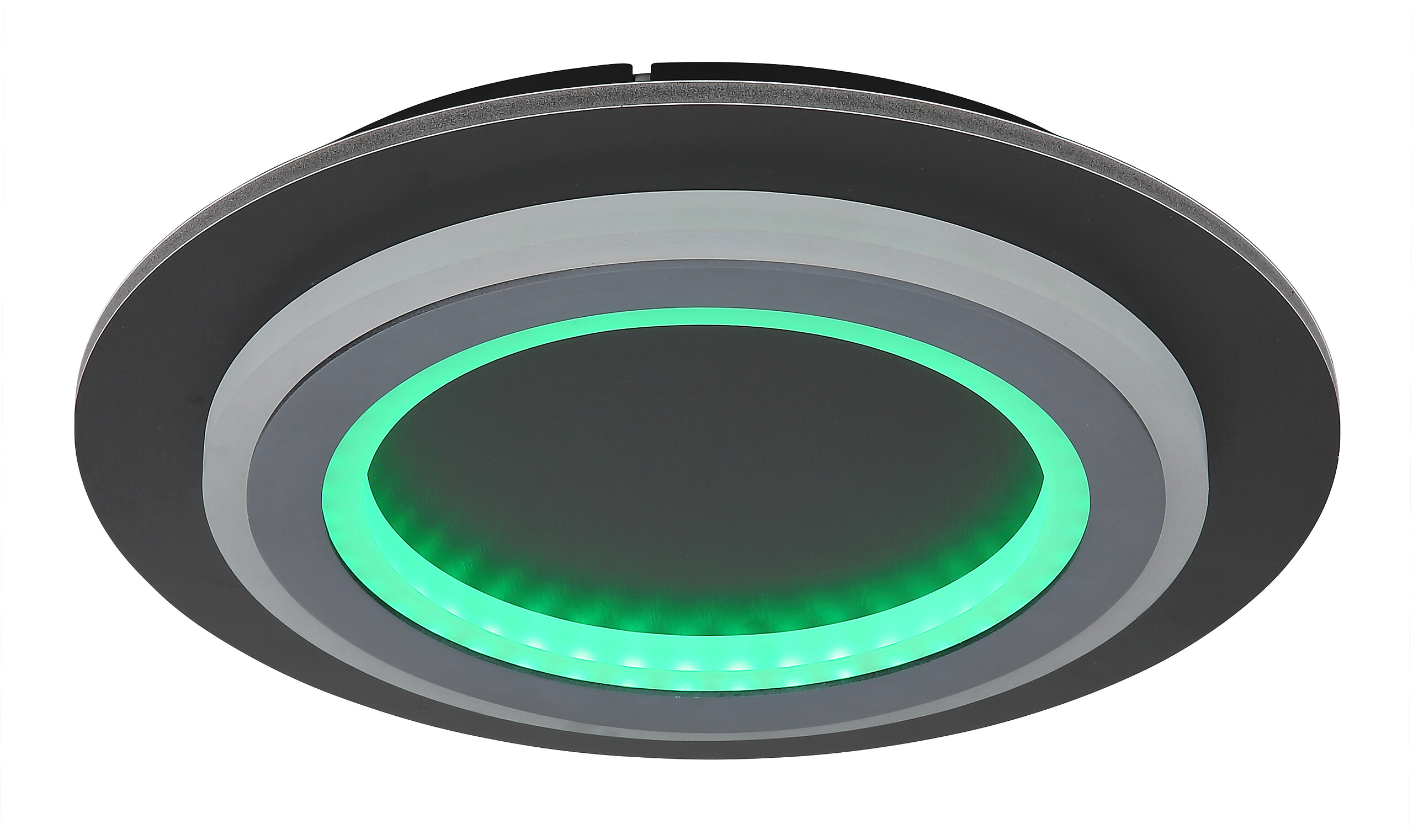 GLOBO LED-Deckenleuchte mattschwarz Opal grau Metall Kunststoff Acryl H/D: ca. 5,5x34 cm 1 Brennstellen