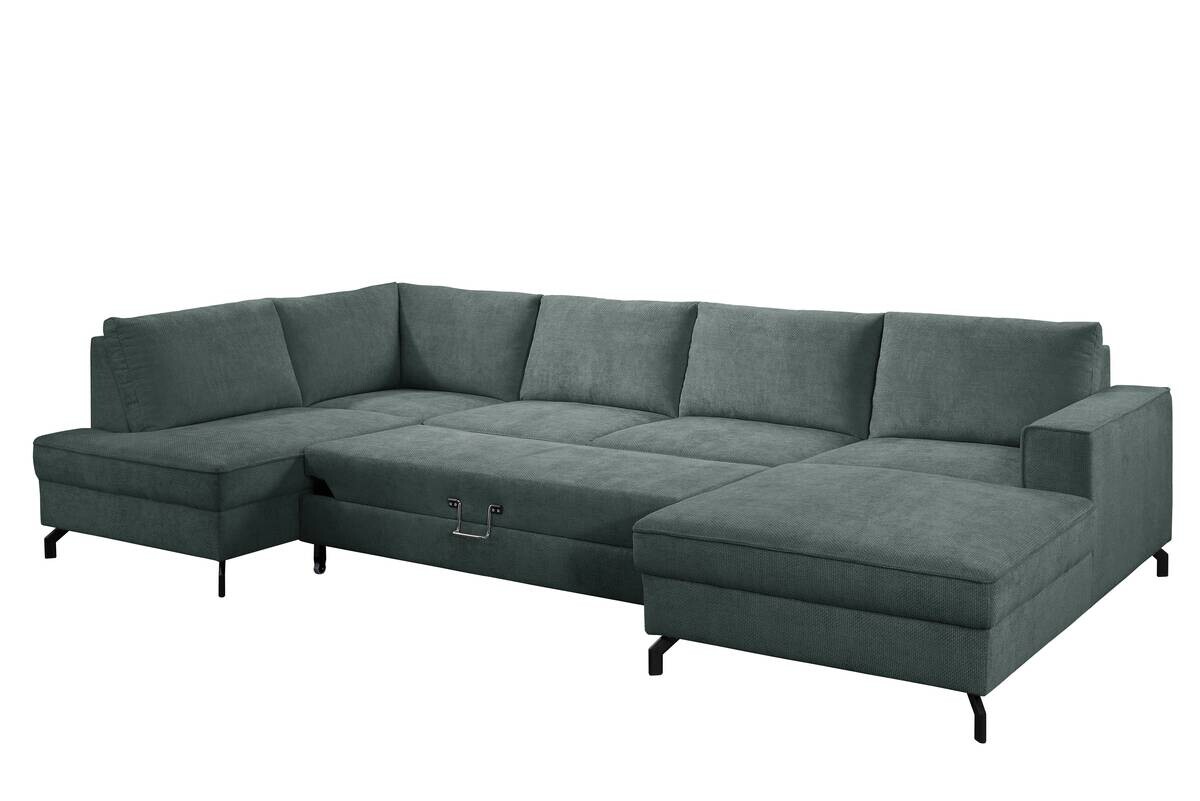 Wohnlandschaft Santorin moosgrün Microfaser B/H/T: ca. 349x88x197 cm